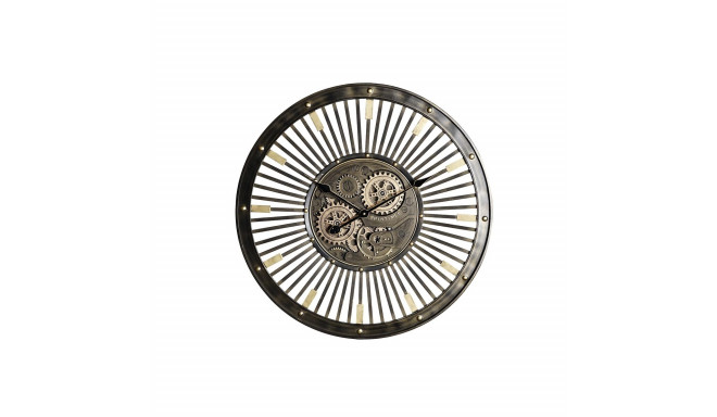 Wall Clock DKD Home Decor Black Golden Iron Vintage 65 x 6,7 x 65 cm