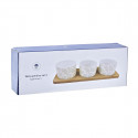 Set za Predjelo DKD Home Decor Lehed Bambus Keraamika (28 x 9,7 x 1,5 cm) (4 Tükid, osad)
