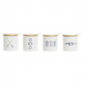 Suhkrutoos DKD Home Decor Valge Meremees Bambus Dolomite (175 ml) (7,5 x 7,5 x 7,5 cm) (4 Ühikut)