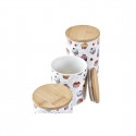 3 toru DKD Home Decor Naturaalne Valge Mitmevärviline Bambus Keraamika Tassikoogi (3 Tükid, osad)