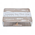 Decorative box DKD Home Decor Metal Wood White (24 x 16 x 6 cm)