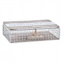 Decorative box DKD Home Decor Metal Wood White (24 x 16 x 6 cm)