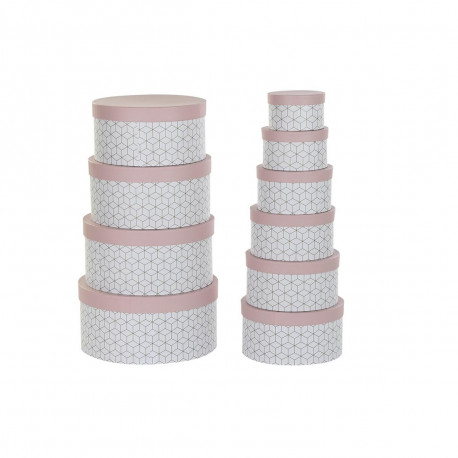 Virnastatavate Organiseerimiskarpide Komplekt DKD Home Decor Ringjas Roosa Papp