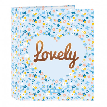 Ring binder Moos Lovely Blue A4 27 x 33 x 6 cm