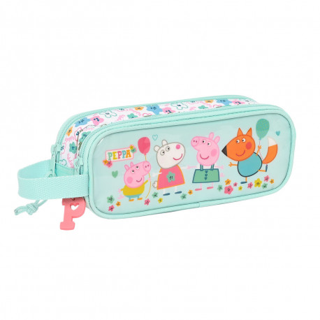 Kahe tõmblukuga pliiatsikarp Peppa Pig Cosy corner Helesinine (21 x 8 x 6 cm)