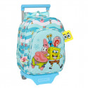 Ratastega 3D-kooliseljakott Spongebob Stay positive Sinine Valge (26 x 34 x 11 cm)