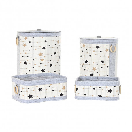 Multi-purpose basket DKD Home Decor Bamboo Stars 36 x 36 x 50 cm