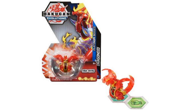 Bakugan Evolutions, Dragonoid (Red), Platinum Series True Metal , 2 BakuCores and Character Card