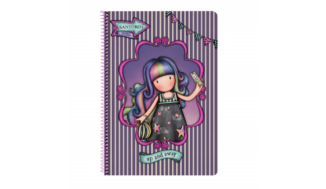 Notebook Gorjuss Up and away Purple A4