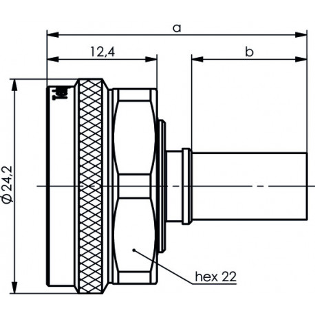 4.3-10 straight plug, Screw Type, crimp/crimp, 50 Ohm; G1 (Low Loss 195, RG-58C/U)