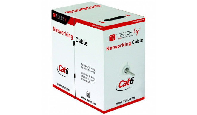 TECHLYPRO 022571 TechlyPro UTP Cat6 bulk cable 4x2 stranded CCA 305m box gray