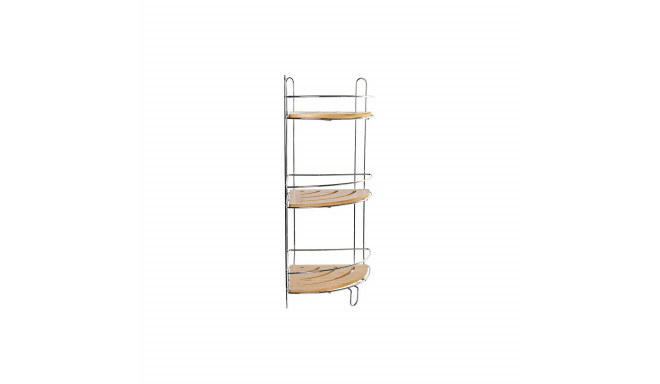 Bathroom Shelves DKD Home Decor Bamboo Aluminium Stainless chrome metal Natural 19,5 x 19,5 x 47 cm