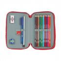 Double Pencil Case Atlético Madrid Red Navy Blue (28 pcs)