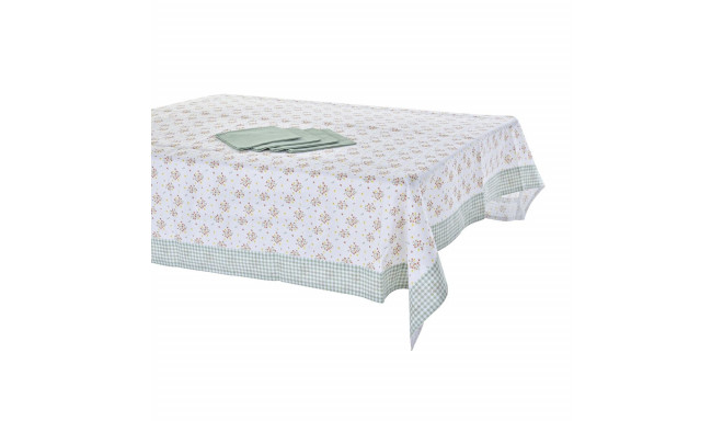 Table linen set DKD Home Decor Flowers 150 x 250 x 0,5 cm Green