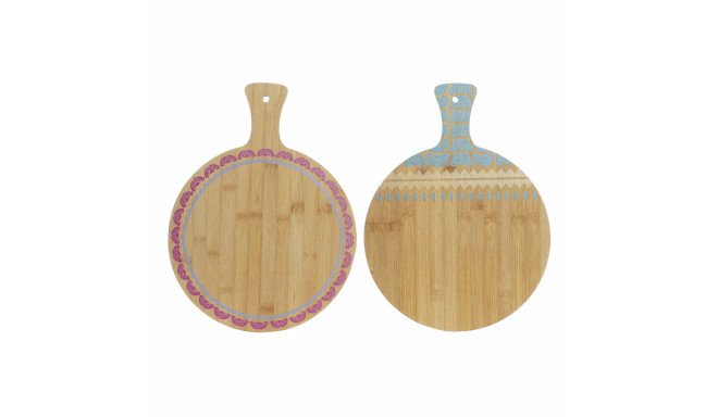 Cutting board DKD Home Decor Tropical Natural Turquoise Maroon 30 x 40 x 1 cm