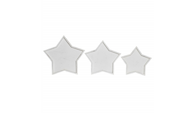 Centerpiece DKD Home Decor 57 x 54 x 3 cm White Shabby Chic Stripped (3 Pieces)