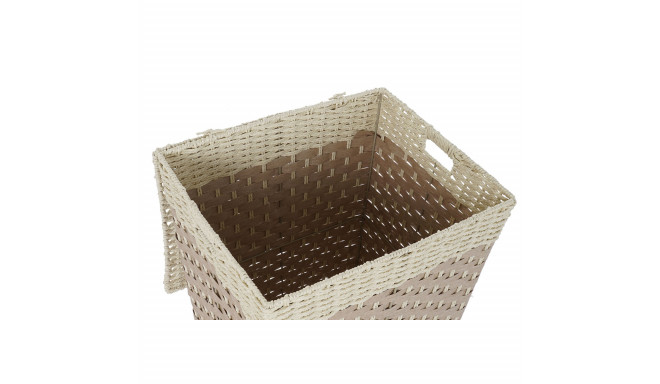 Laundry basket DKD Home Decor Natural Braiding Metal Fibre (43 x 35 x 59 cm)