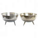 Centerpiece DKD Home Decor Silver Golden Aluminium Modern (31 x 31 x 19,5 cm) (2 Units)