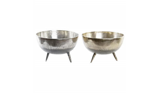 Galda rotājums DKD Home Decor 31 x 31 x 19,5 cm Sudrabains Bronza Moderns (2 gb.)