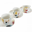 Komplekts ar kafijas tasēm DKD Home Decor Abstrakts Porcelāns Bone China (80 ml) (6 pcs)