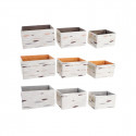 Basket set DKD Home Decor Brown Grey Orange Polyester (32 x 24 x 18 cm) (3 Units)