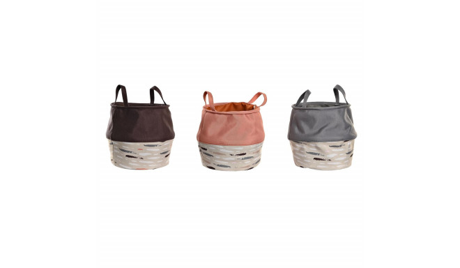 Laundry basket DKD Home Decor Grey Orange 28 x 28 x 30 cm (3 Units)