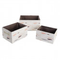 Basket set DKD Home Decor Brown Grey Orange Polyester (32 x 24 x 18 cm) (3 Units)
