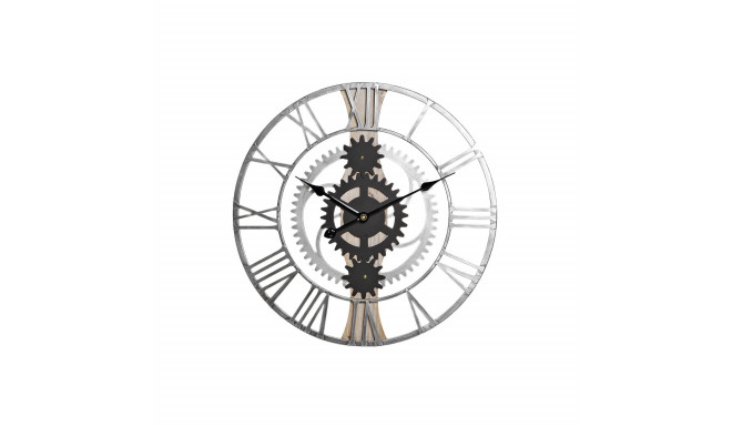 Wall Clock DKD Home Decor Silver Black MDF Iron Gears Loft (60 x 4 x 60 cm)