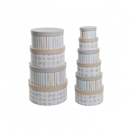 Virnastatavate Organiseerimiskarpide Komplekt DKD Home Decor Mitmevärviline Papp 37,5 x 37,5 x 18 cm