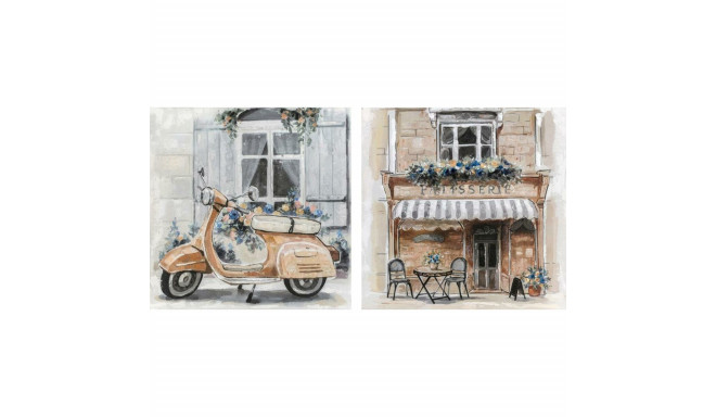 Canvas DKD Home Decor Street Traditional 90 x 3,7 x 90 cm 90 x 3,5 x 90 cm (2 Units)