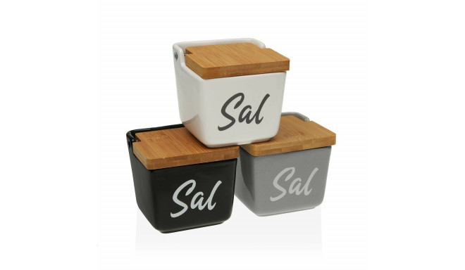 Salt Shaker with Lid Versa Ceramic Dolomite 9 x 8 x 9 cm