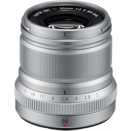 Fujifilm Fujinon XF 50mm f/2 R WR lens, silver
