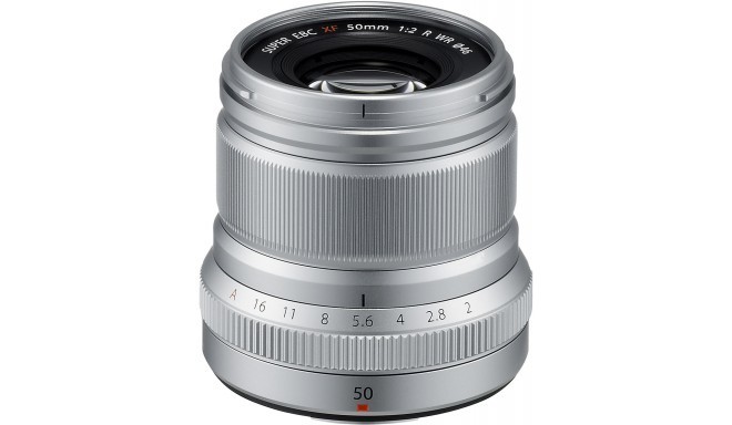 Fujifilm Fujinon XF 50mm f/2 R WR lens, silver