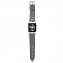 Karl Lagerfeld Saffiano Karl Head - Watch Strap for Apple Watch 42/44/45 mm (Silver)