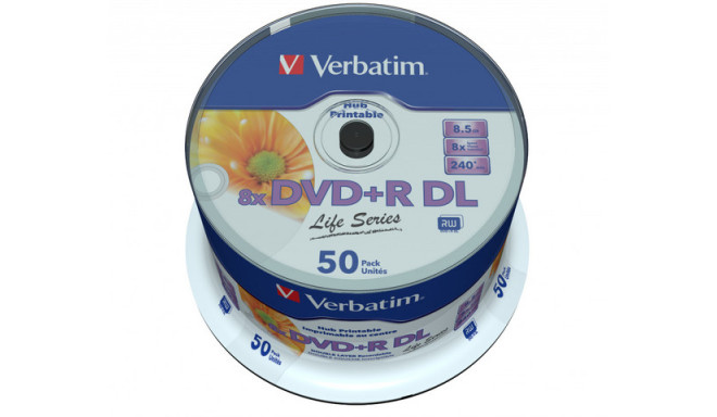 DVD+R VERBATIM 8.5GB X8 DOUBLE LAYER PRINT (SPINDLE 50)