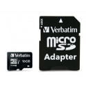 Verbatim memory card microSDHC 16GB Class 10 + adapter