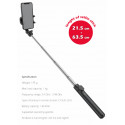 Swissten Bluetooth Selfie Stick Alumīnija Statīvs Telefoniem un Kamerām Ar Distances Bluetooth Pulti