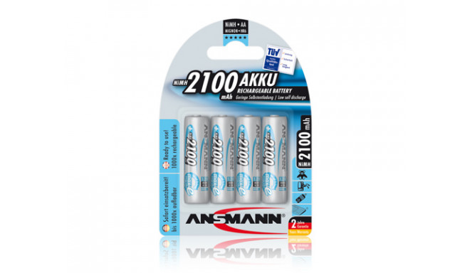 Aku R6 (AA), 1.2 V, 2100 mAh, Ni-Mh, ANSMANN (4tk pakis)