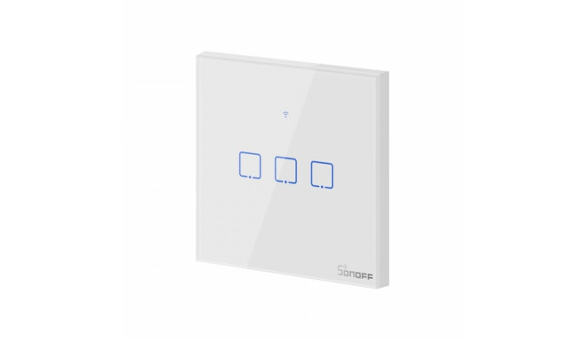 3 channel smart touch wall switch SONOFF, controlled by Wi-Fi, 240W/1 channel, 720W/total, 230VAC, S