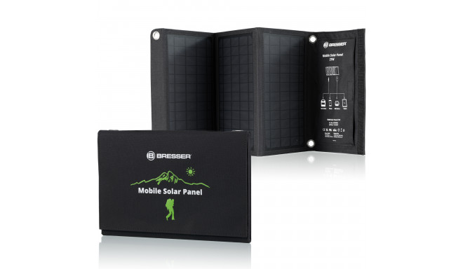 BRESSER Mobile Solar Charger 21 Watt with USB and DC output
