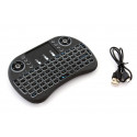 Fusion kompaktne juhtmeta klaviatuur puuteplaadiga ja 3 LED -värvi Androidile / iOS -ile / telerile 