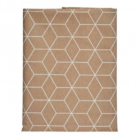 Tablecloth Kinvara CUBIC-26195-3 White Beige Thin canvas