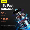 Baseus Car Tool Super Mini Inflator Tyre Pump 15sec Fast Inflation, 4 Tires in 25 Minutes, Black (CR