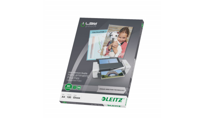 Lamineerimistaskud Leitz UDT, A4 80mic, 100 tk