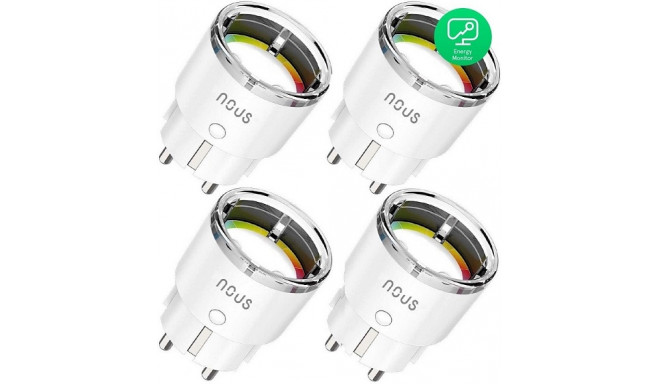 Smart Wifi Socket NOUS A1 (4pcs), 16A, with energy meter, TUYA / Smart Life