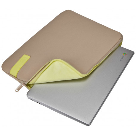 Case Logic 4694 Reflect Laptop Sleeve 14 REFPC-114 Plaza Taupe/Sun-Lime