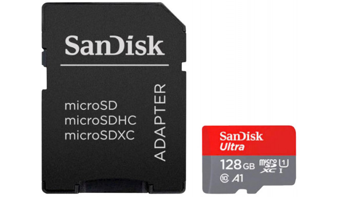 Sandisk карта памяти microSDXC 128GB Ultra A1+ адаптер
