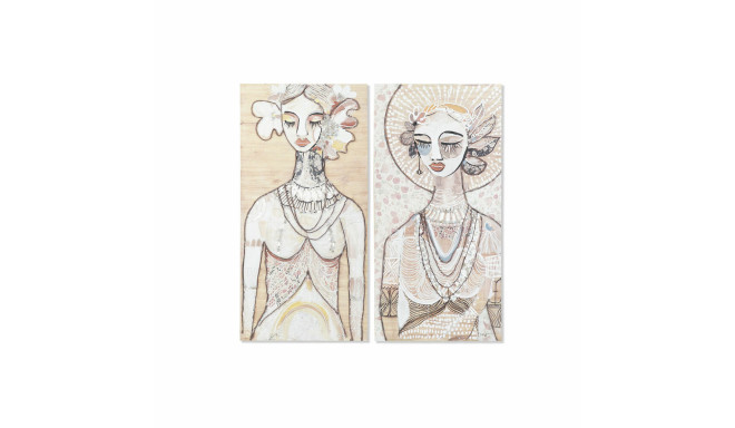 Glezna DKD Home Decor 60 x 3,7 x 120 cm Dāma Koloniāls (2 gb.)