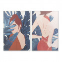 Glezna DKD Home Decor Woman Canvas Dāma Tropiskais (83 x 4,5 x 123 cm) (2 gb.)