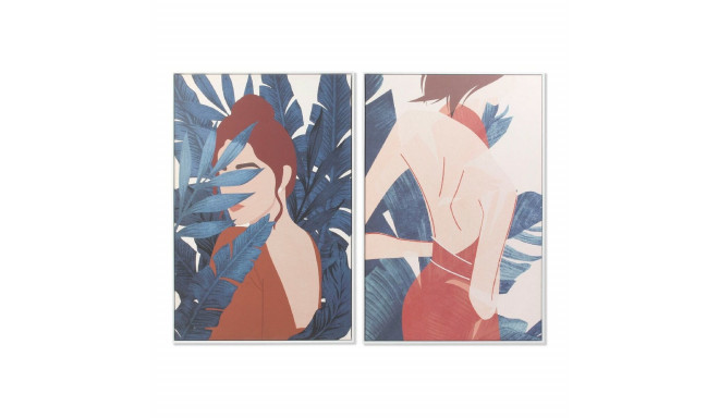 Glezna DKD Home Decor Woman 83 x 4,5 x 123 cm Dāma Tropiskais (2 gb.)
